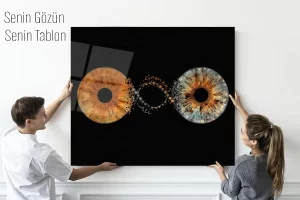 iris dna tasarımı cam tablo